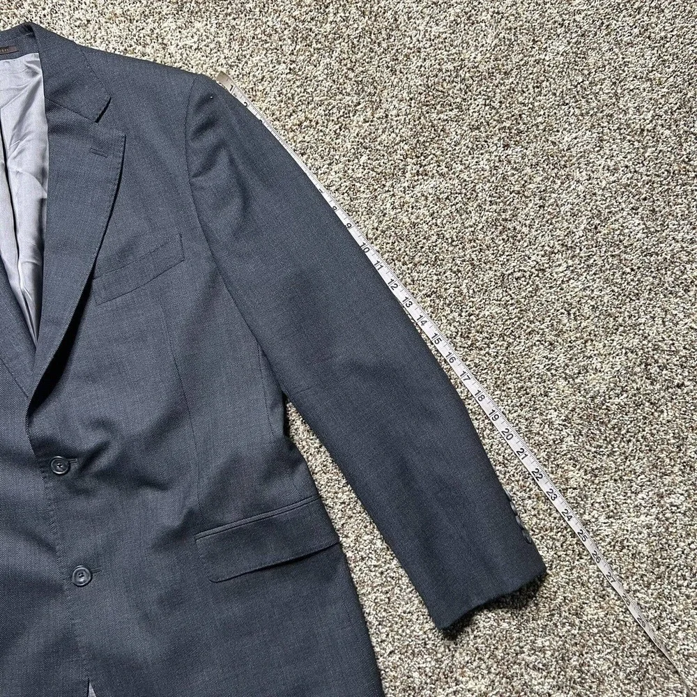Mens J Hilburn Blazer Sport Coat Gray Jacket Two Button Wool 42R Tailored Fit